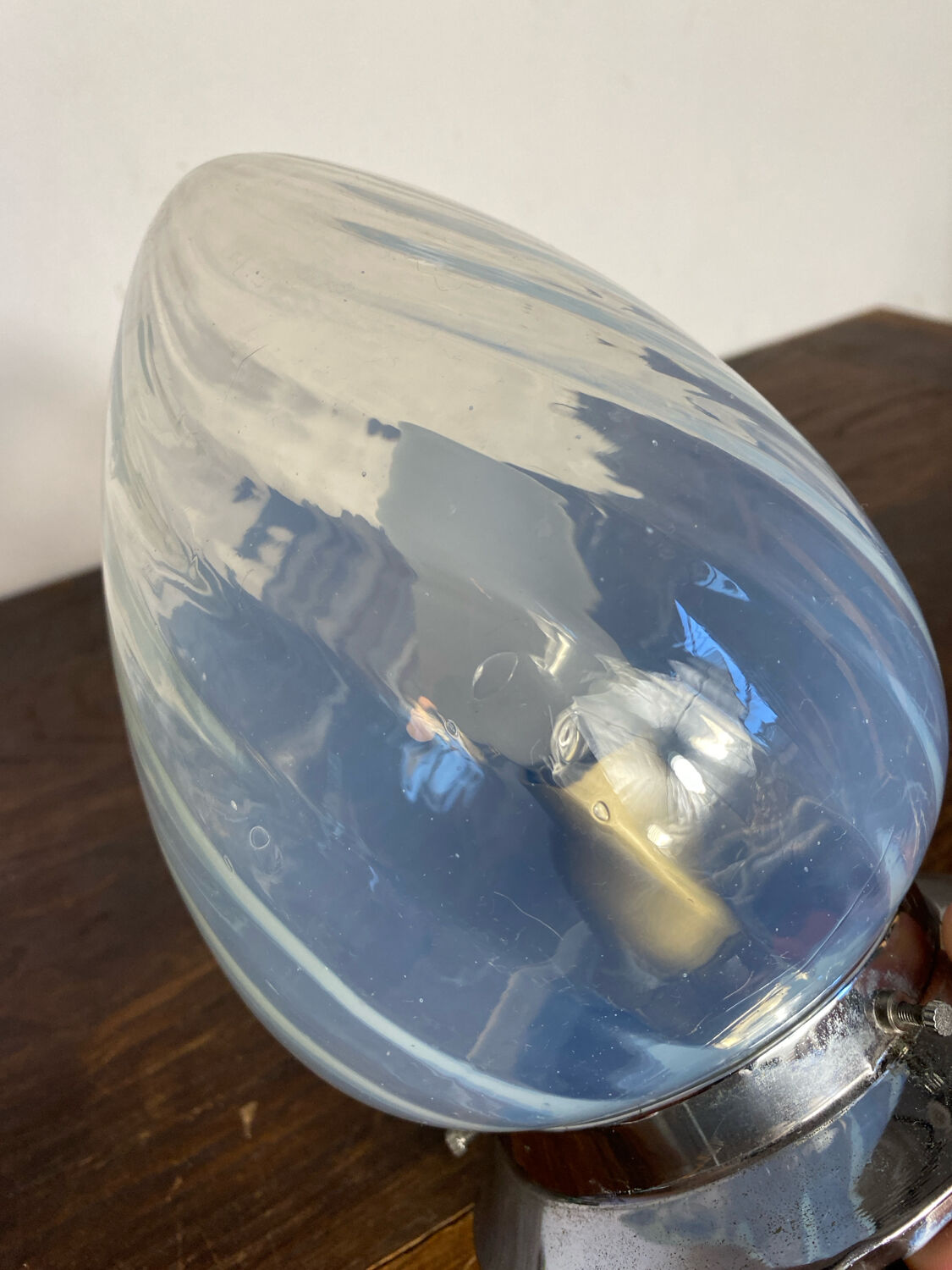 Suspension en verre et métal Art Déco