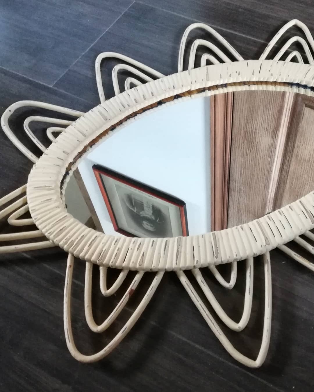 Miroir osier vintage 43x57cm