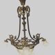 Louis XV style chandelier in bronze and frosted glass 20th century