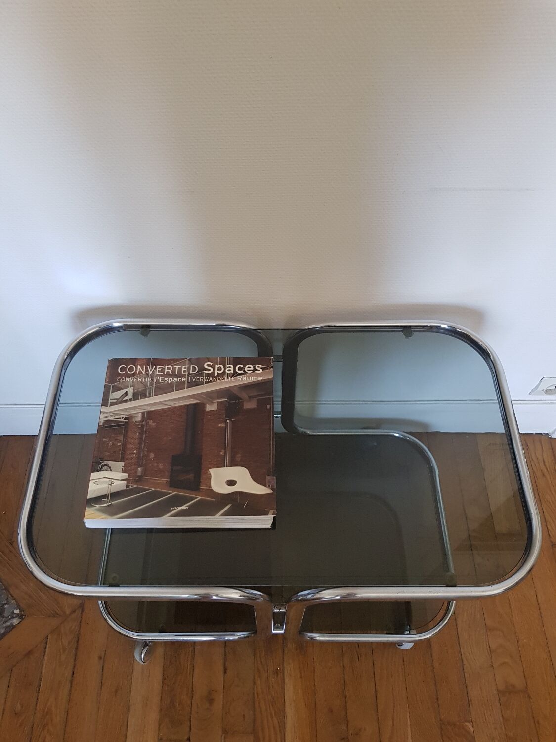 Metal and glass coffee table