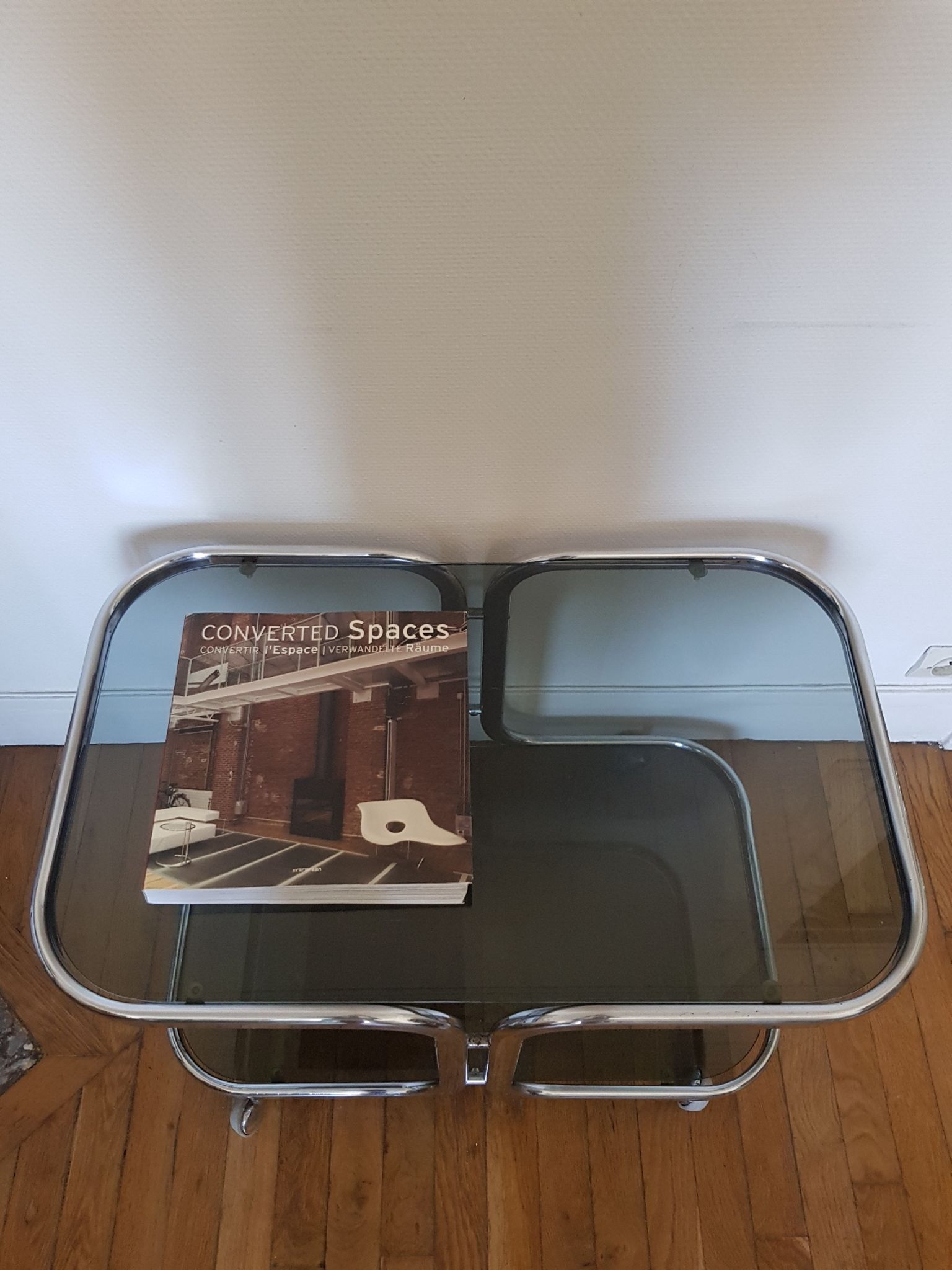 Metal and glass coffee table