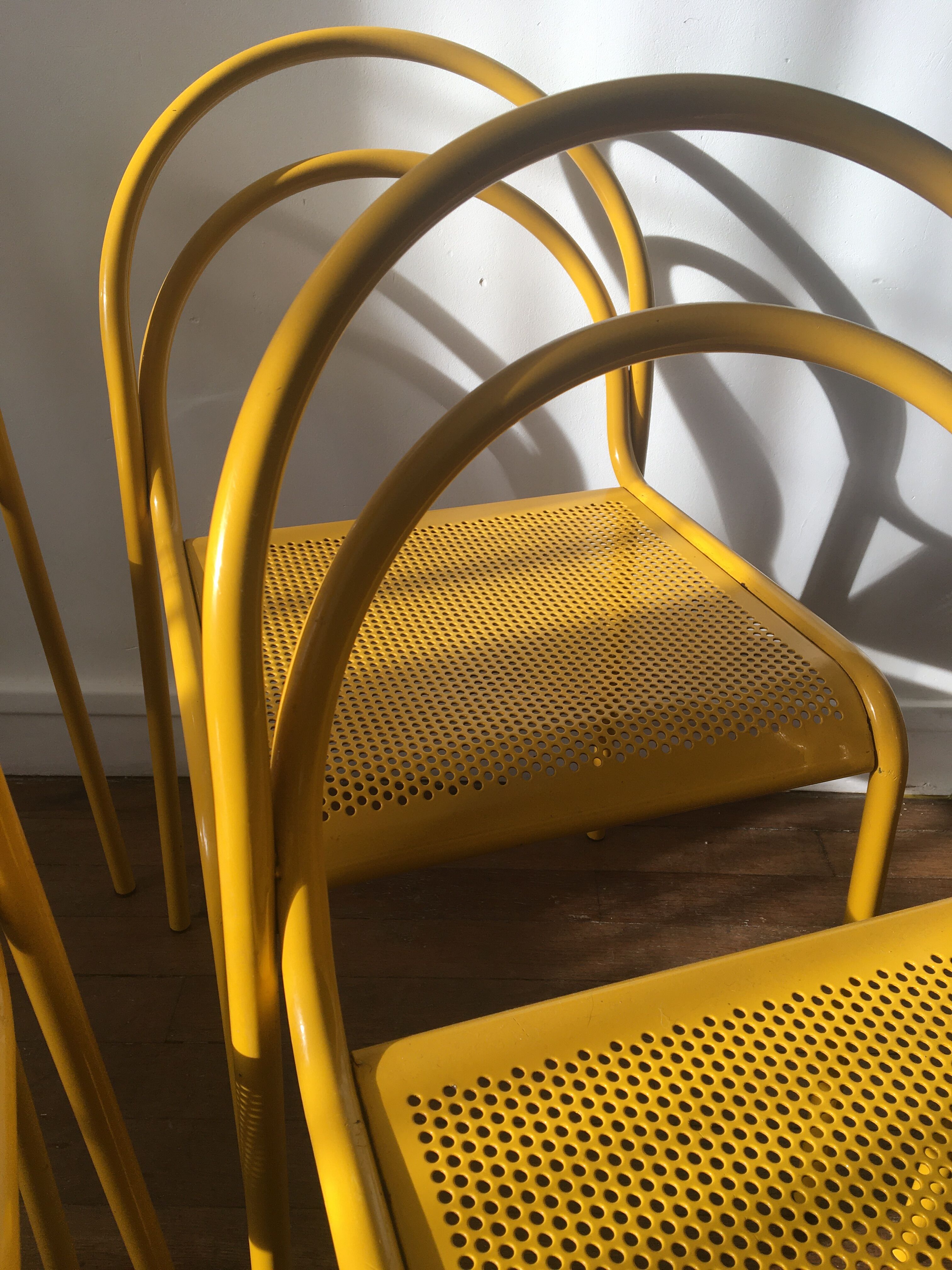 4 vintage metal chairs 1980