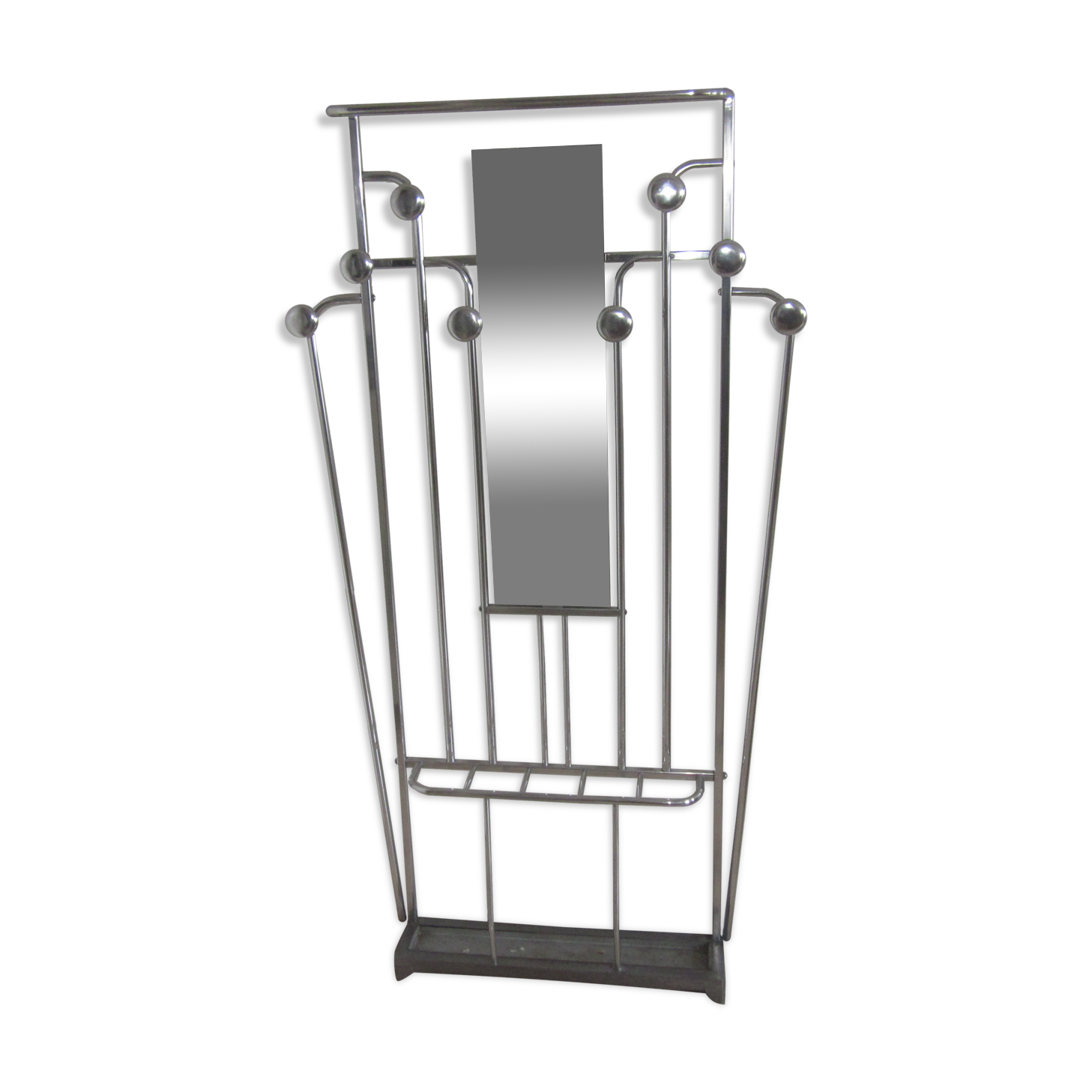 Aluminum coat rack from the 1950s