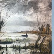 Oil painting on sorel by André Charles Naulau