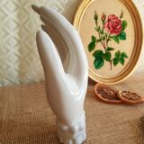 White ceramic hand emptier - vintage