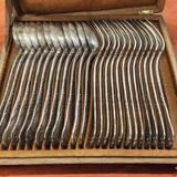 Christofle spoons and forks from the Chrysanthème model.