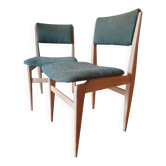 Green boucle Scandinavian chairs