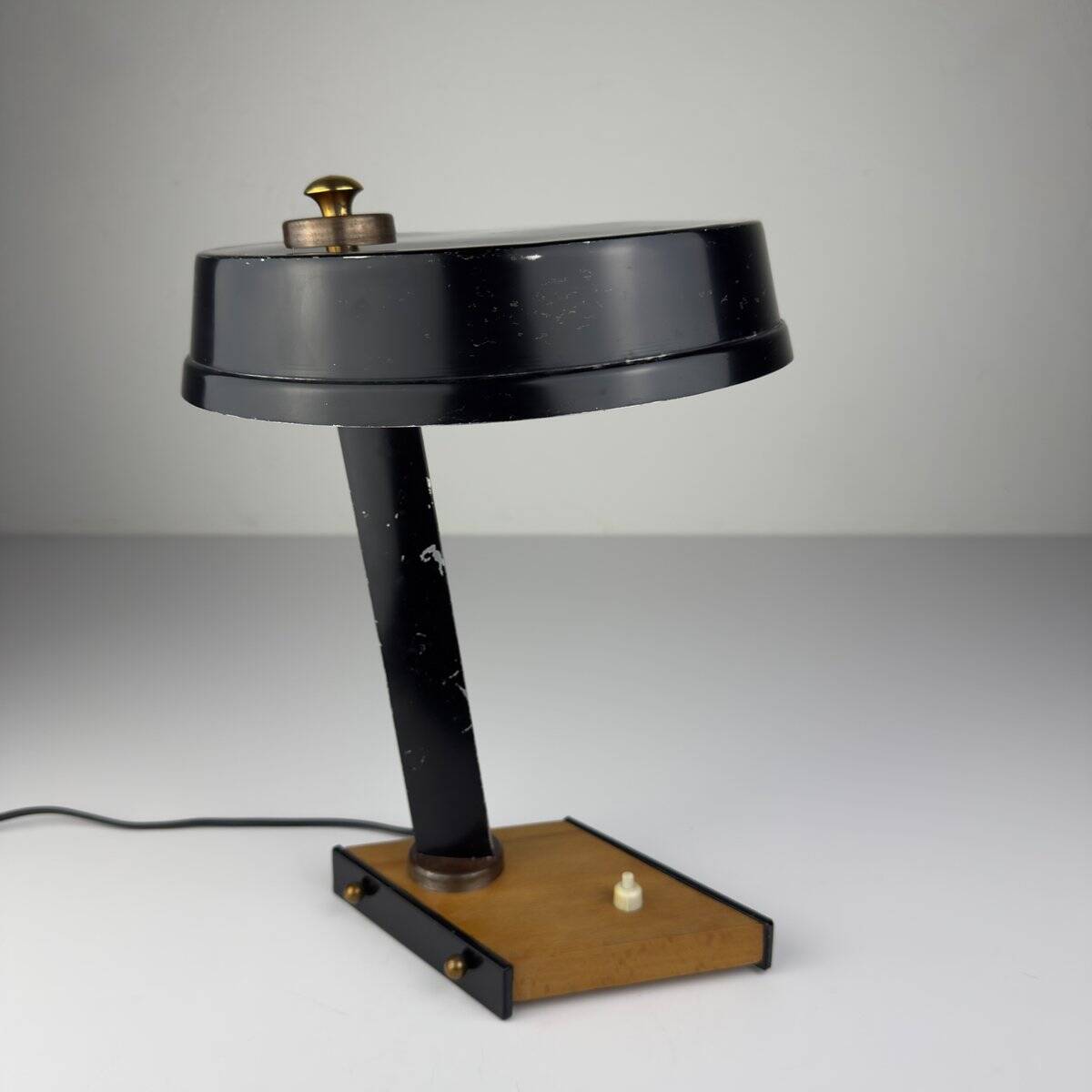 Vintage metal desk lamp attributed to Oscar Torlasco, Italy, 1950s.