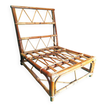 Rattan armchair by Audoux-Minnet - Golfe-Juan, 1950-1960