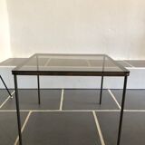 Vintage glass and brass coffee table