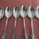 Set of 6 mocha spoons in silver metal christofle