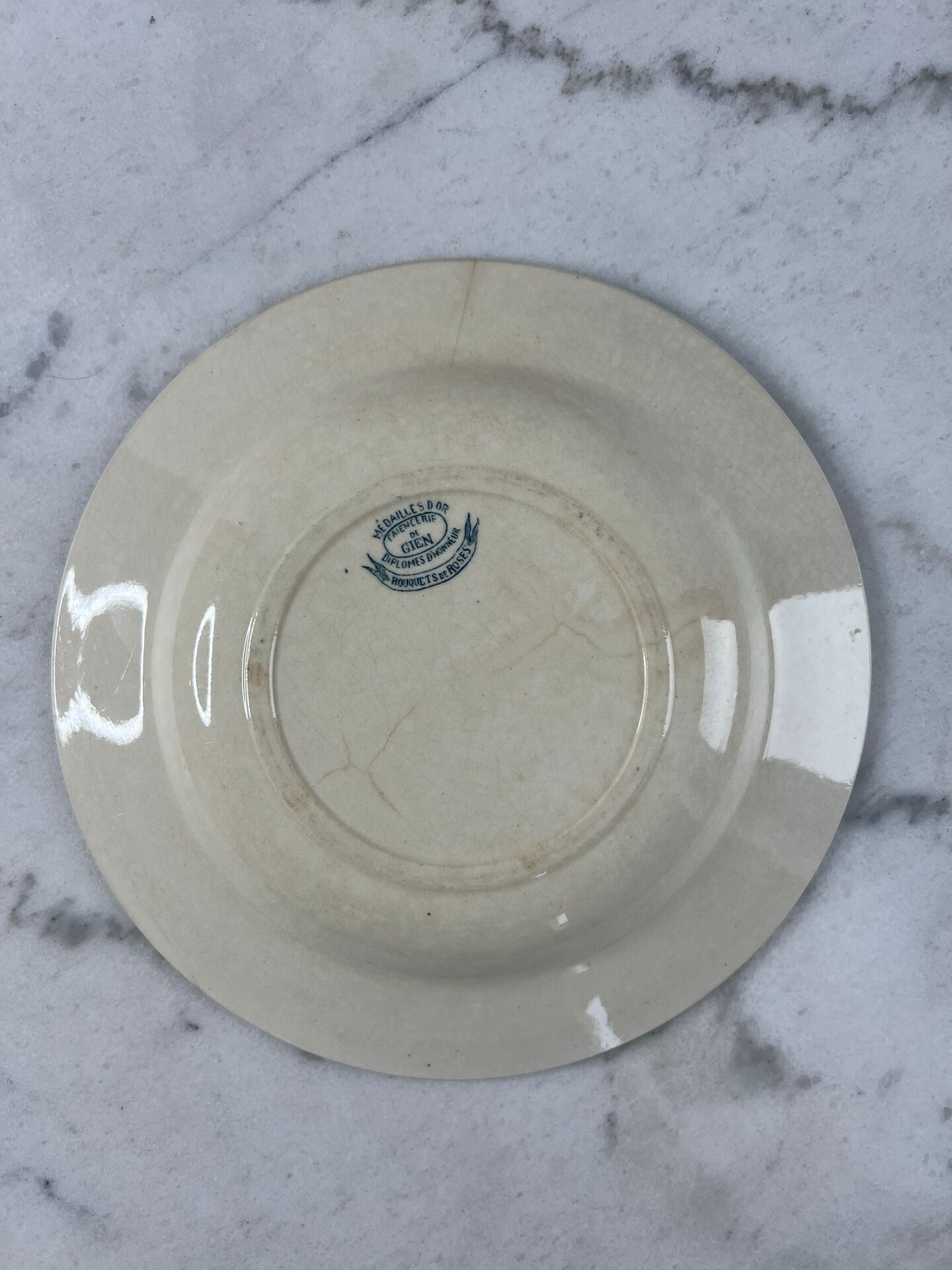 Ironstone gien 1875 bouquet of roses collection deep plate