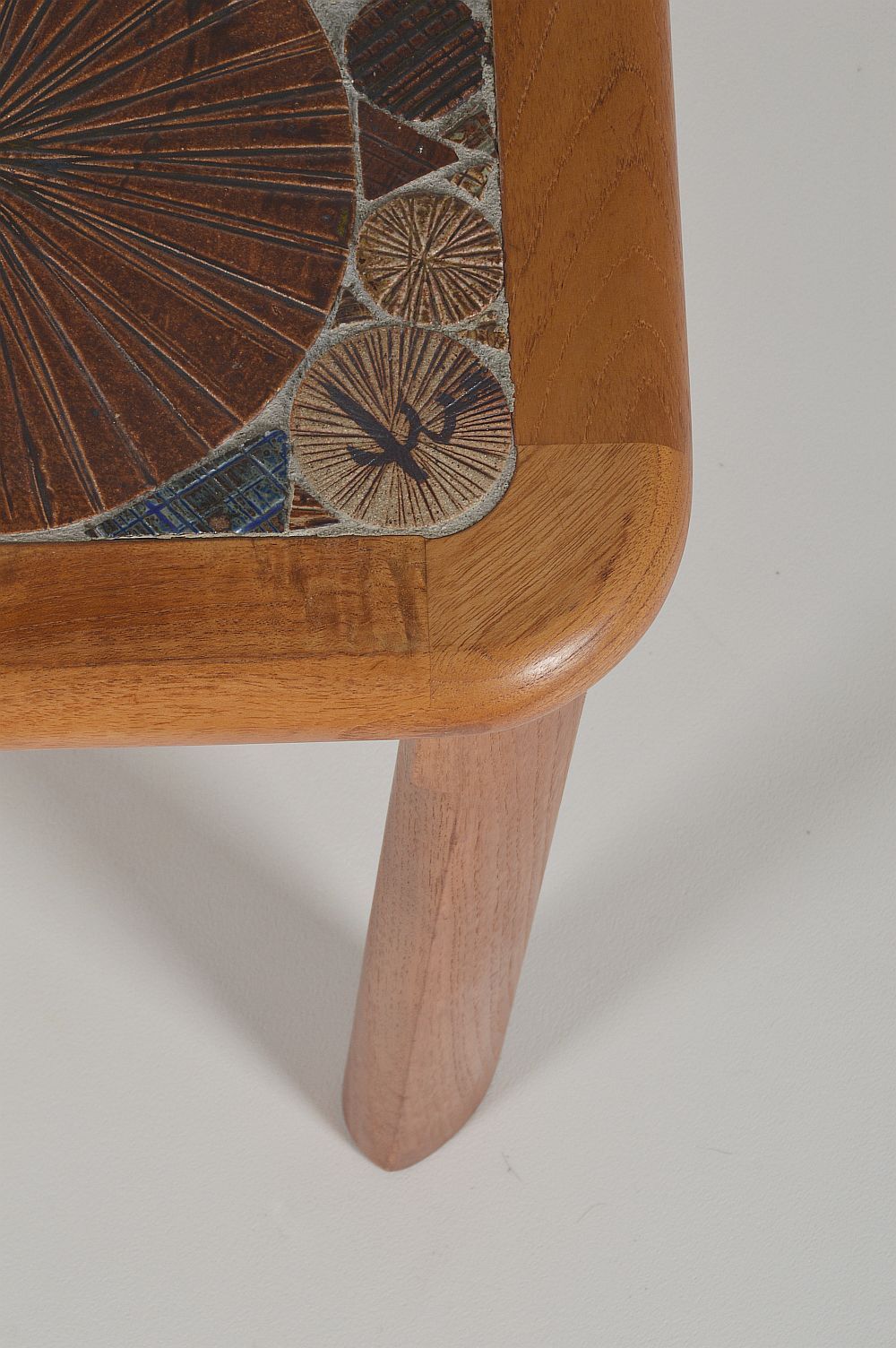 Coffee table with ceramic work by Tue Poulsen for Haslev Møbelsnedkeri, 1960s