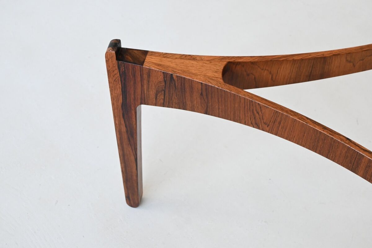 Sven Ellekaer sculptural coffee table rosewood Linneberg Denmark 1962