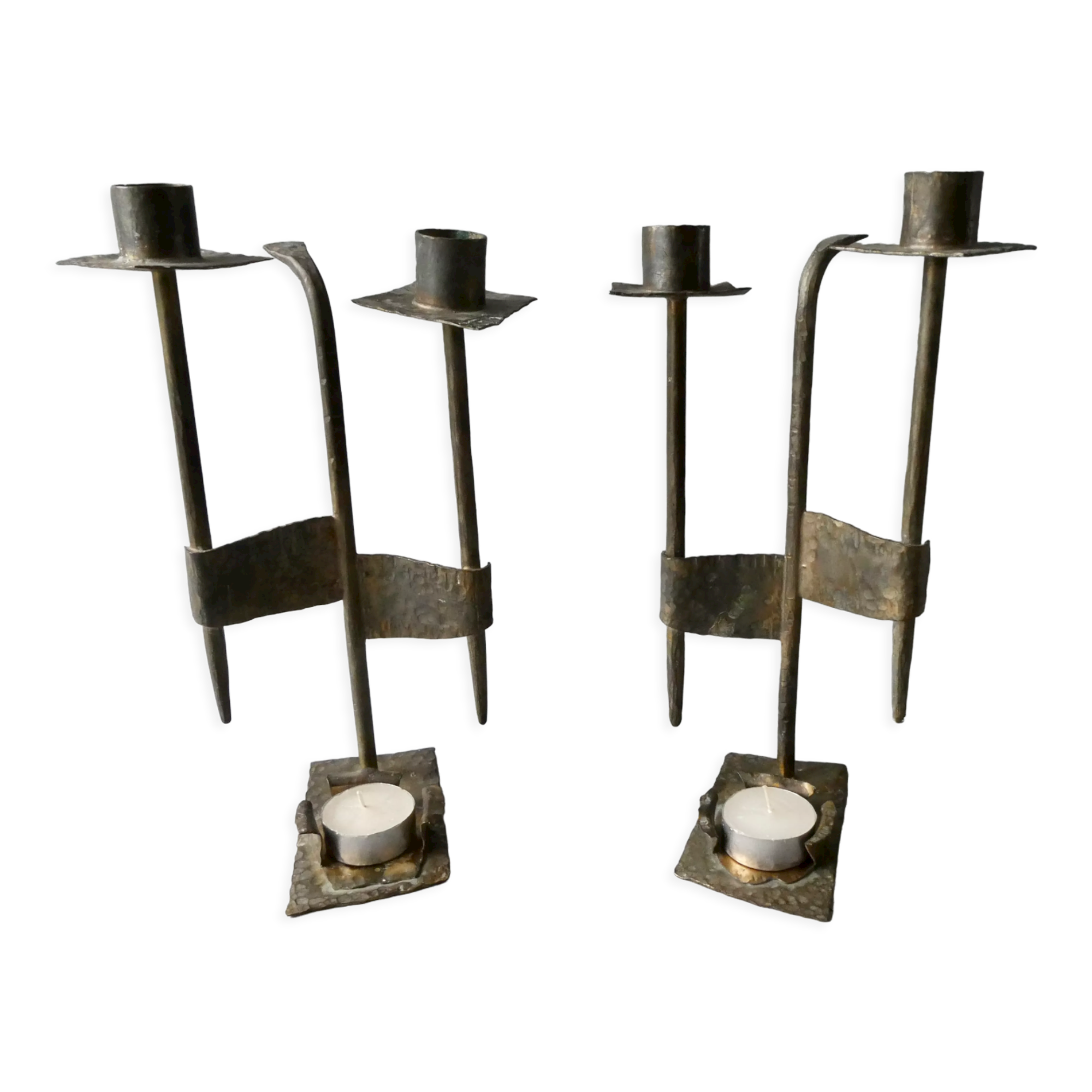 Paire de chandeliers en bronze