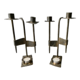 Pair of bronze candlesticks
