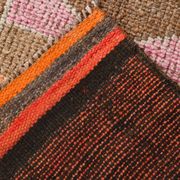 3x11 Pink and Brown Rare Colors Runner Rug, Wool Kilim Rug, 94x320Cm