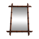 Large French mirror in turned bamboo-style wood, 54 x 76 cm