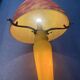 Contemporary mushroom lamp in amber-tinted yellow glass paste, height 58 cm