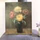 Old Painting Oil on Canvas Late 19th Century – Still Life with Chrysanthemums