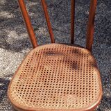 Chaise bistrot japy bois courbé & cannage ancienne