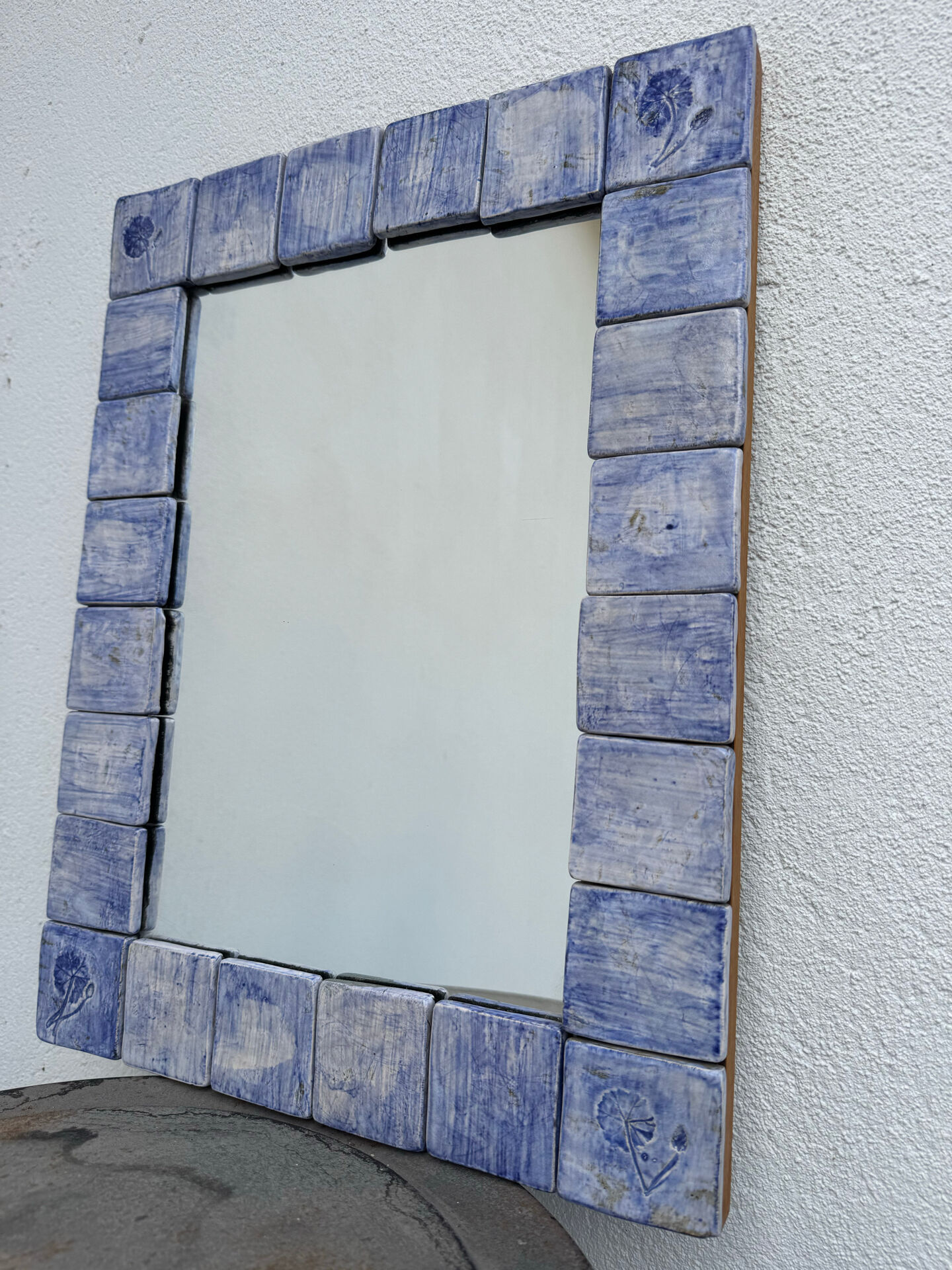 Miroir céramique Vallauris Almone années 70