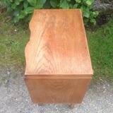 Vintage bedside table plated light oak.