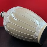 Pair of cream ceramic lamps, 1980s, art deco style, Miami light 73