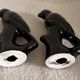 Pair of Mid-Century Gloss Black Ceramic Bird Figurines (Ravens/Crows)