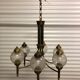 Glass and brass suspension and its vintage sconces