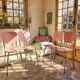 Set of 4 chairs in pink formica