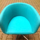 Turquoise mottled fabric armchair edited by CB2
