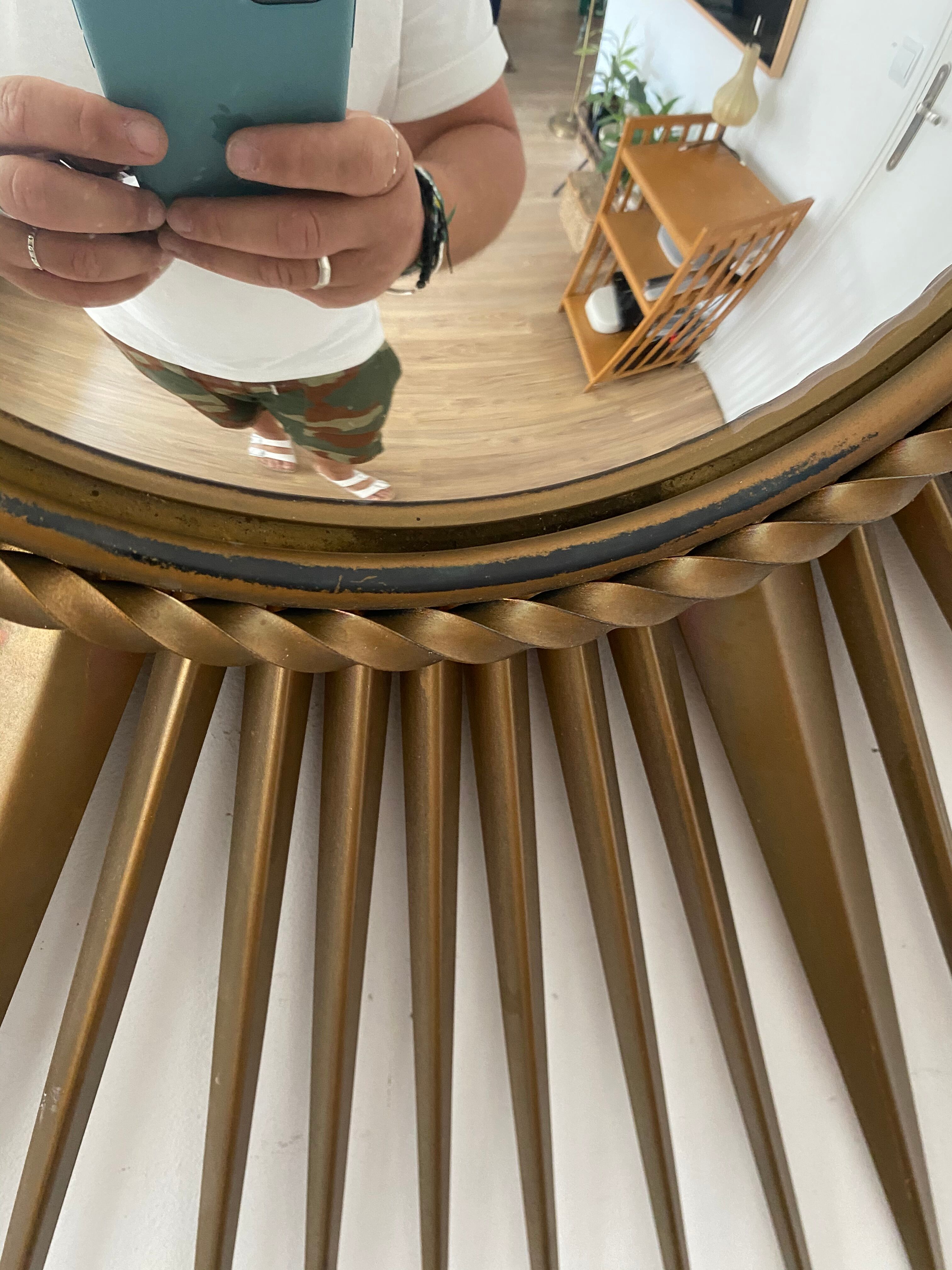 Mirror Chaty Vallauris vintage witch's eye 91cm