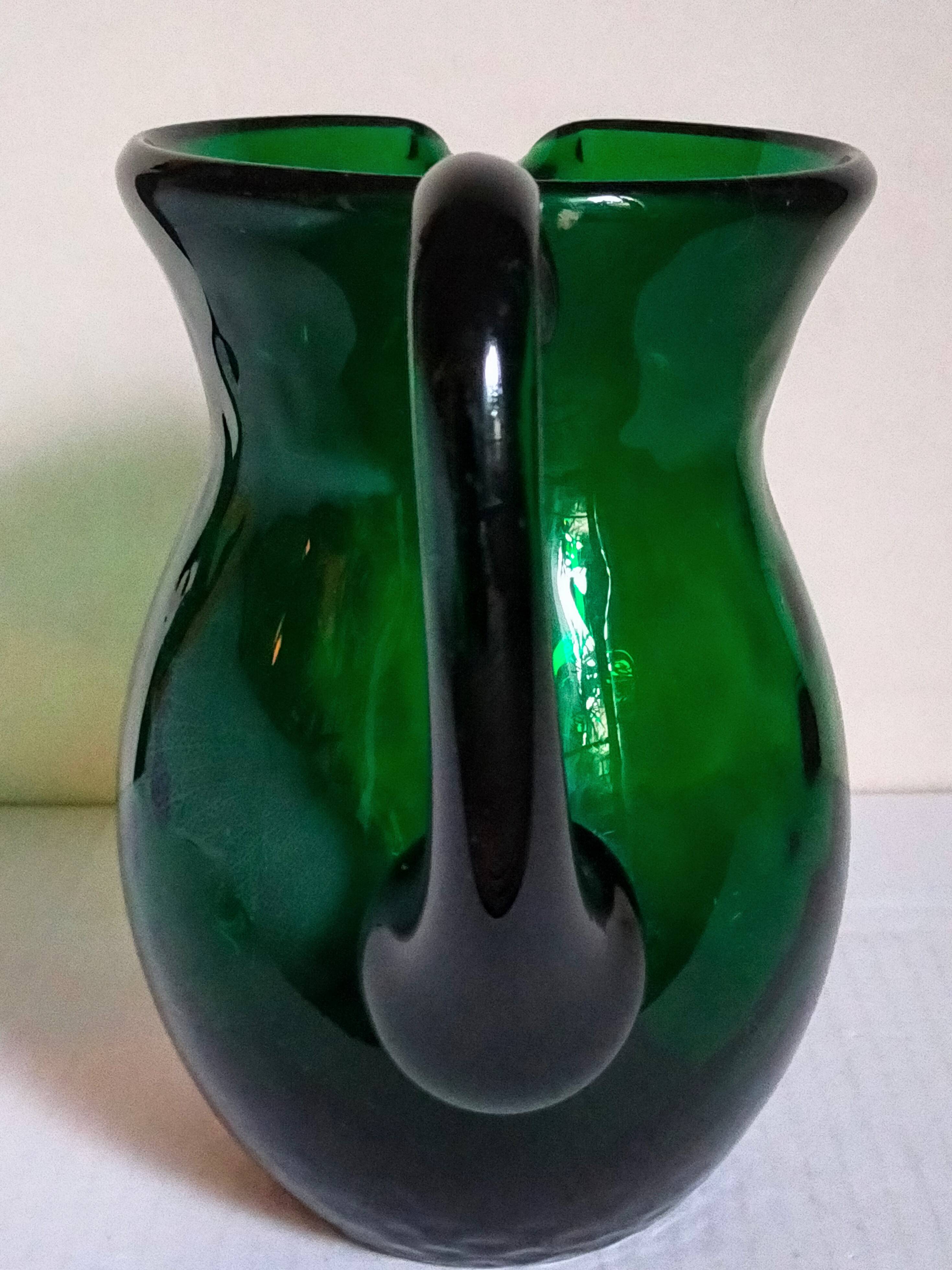 Vintage Empoli blown glass jug