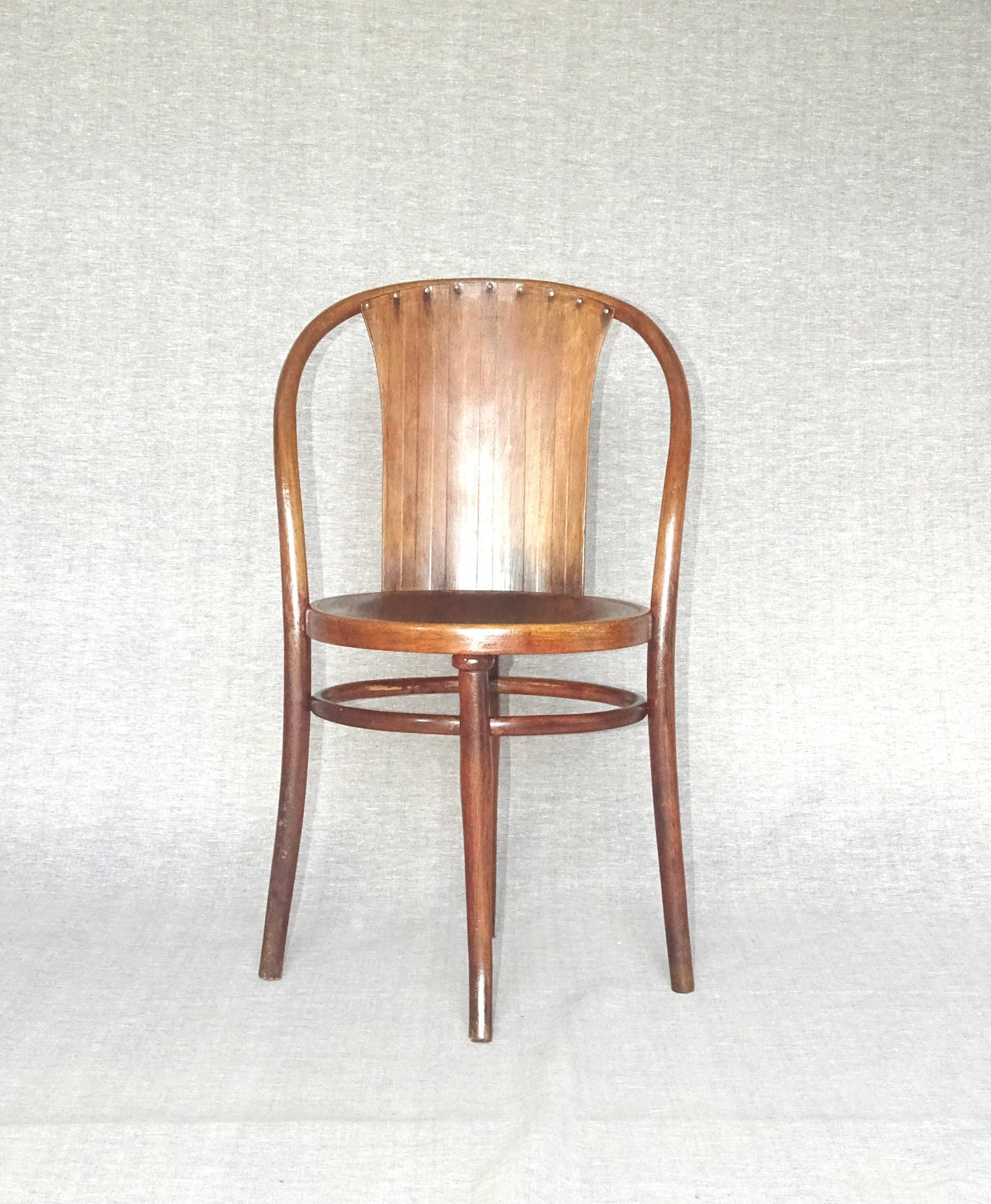 Armchair by Kohn N°143 around 1905 seat wood lamée