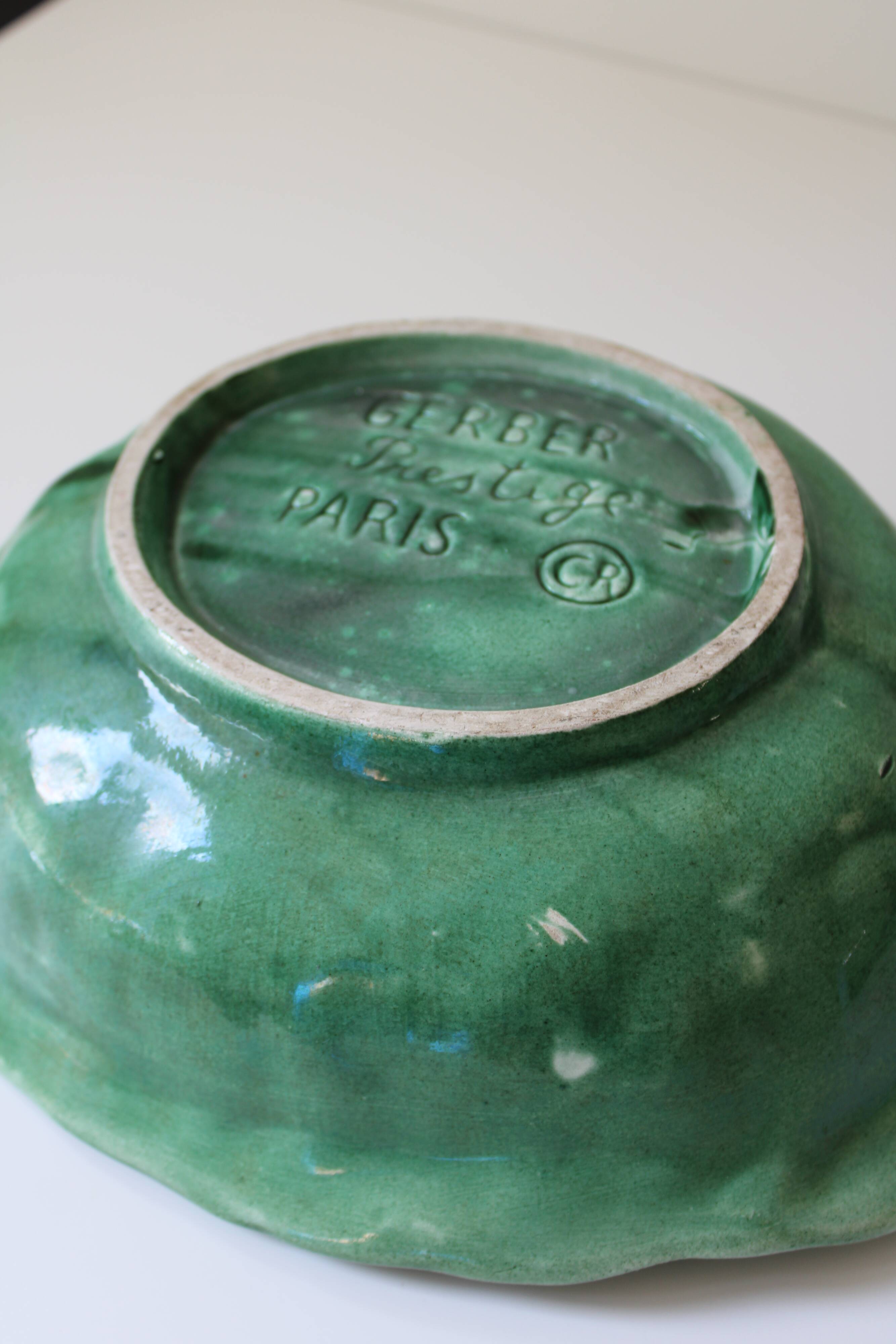 Gerber Prestige vintage barbotine cabbage leaf salad bowl