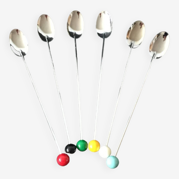 6 vintage cocktail spoons
