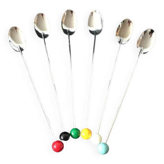 6 vintage cocktail spoons