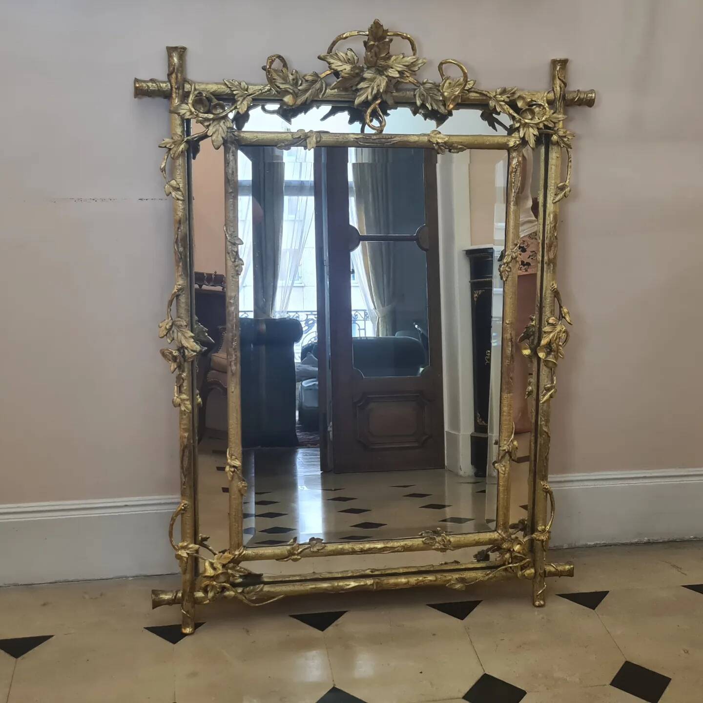 Napoleon III beaded mirror