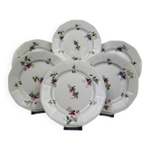 Lot de 6 assiettes plates Sarreguemines, modèle Bermudes – vers 1950