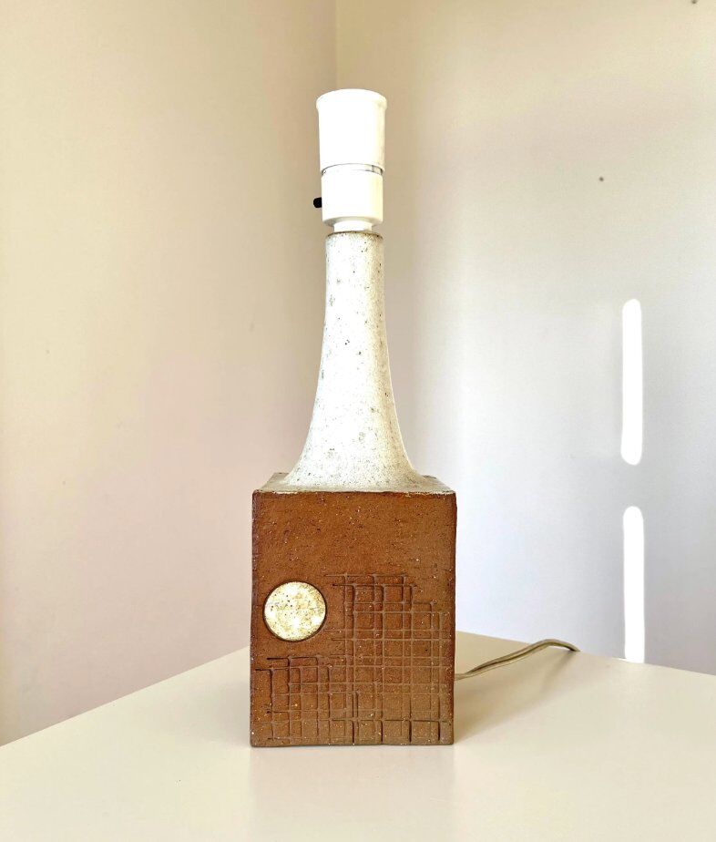 Vintage Danish table lamp in stoneware by Mette Løkke Stiil for Axella, 1970s