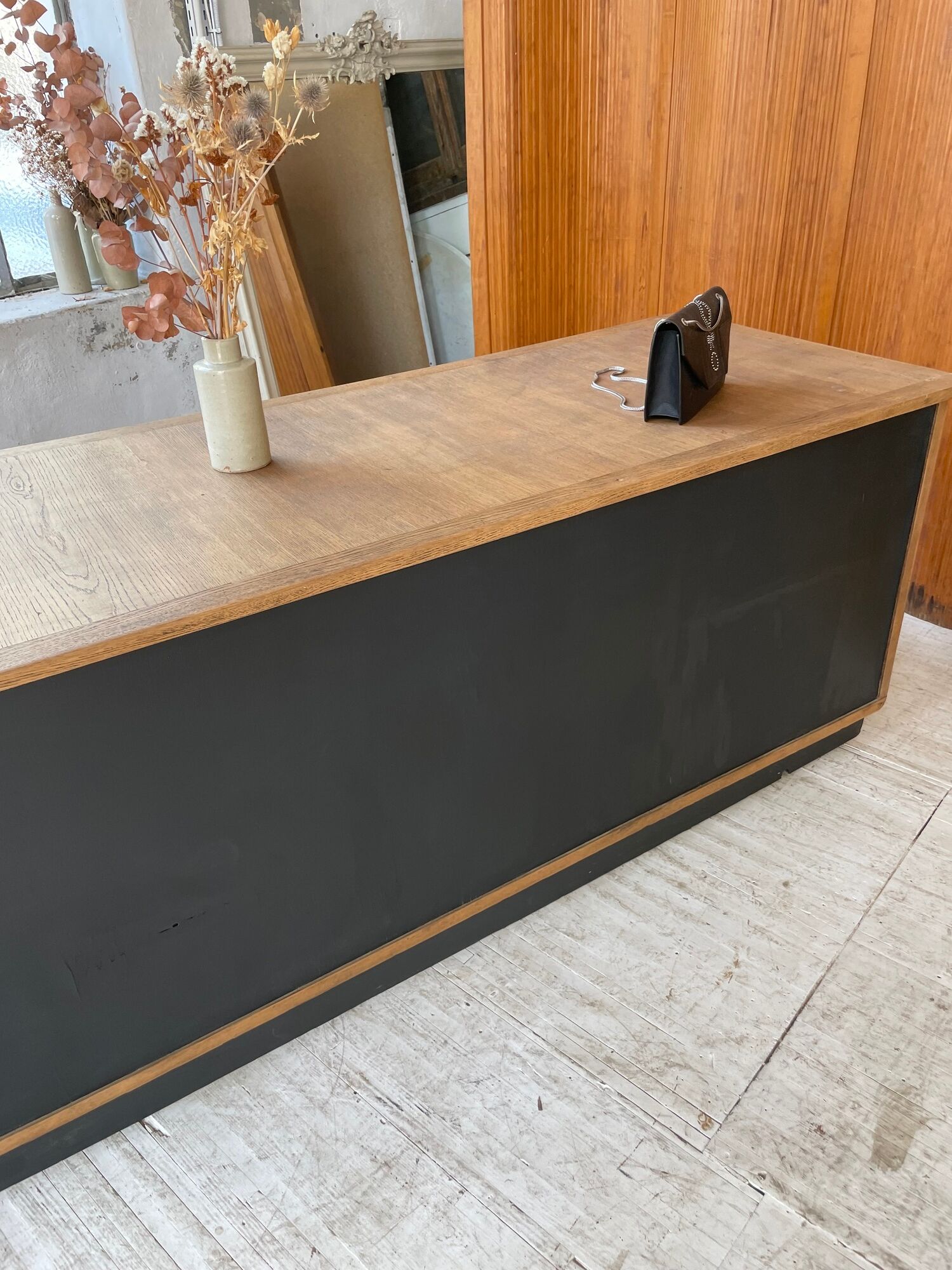 Two-sided counter sliding doors oak XXL 4m enfilade