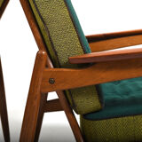Early 1950s Danish Pair of Easychairs in Oak and Teak