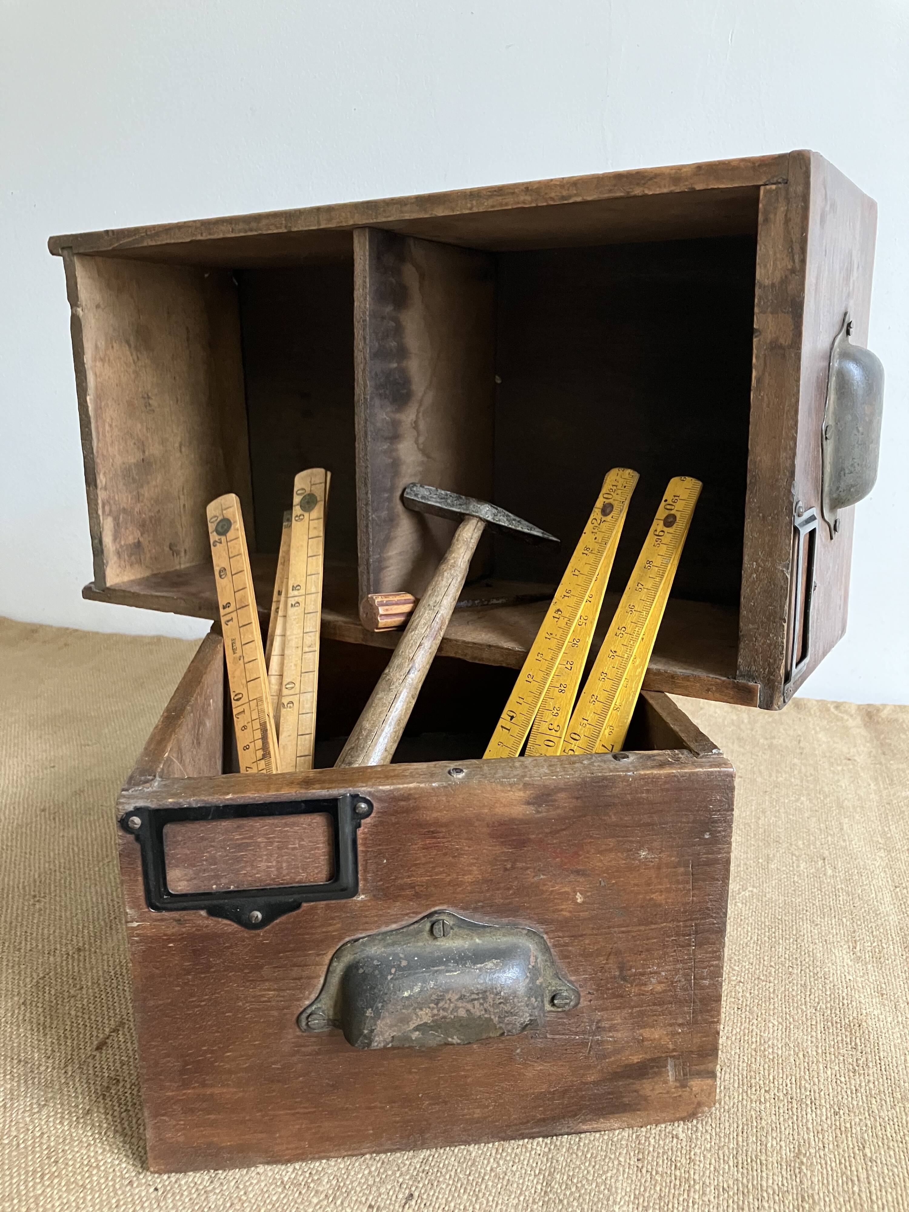 Reserved Andrea - 6 old workshop drawers