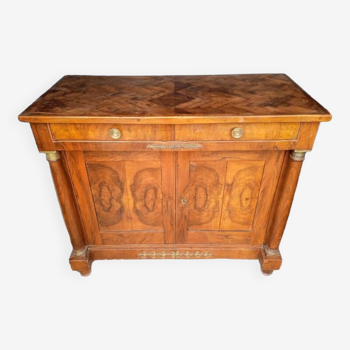 Buffet Empire period bronze marquetry walnut and fruit tree