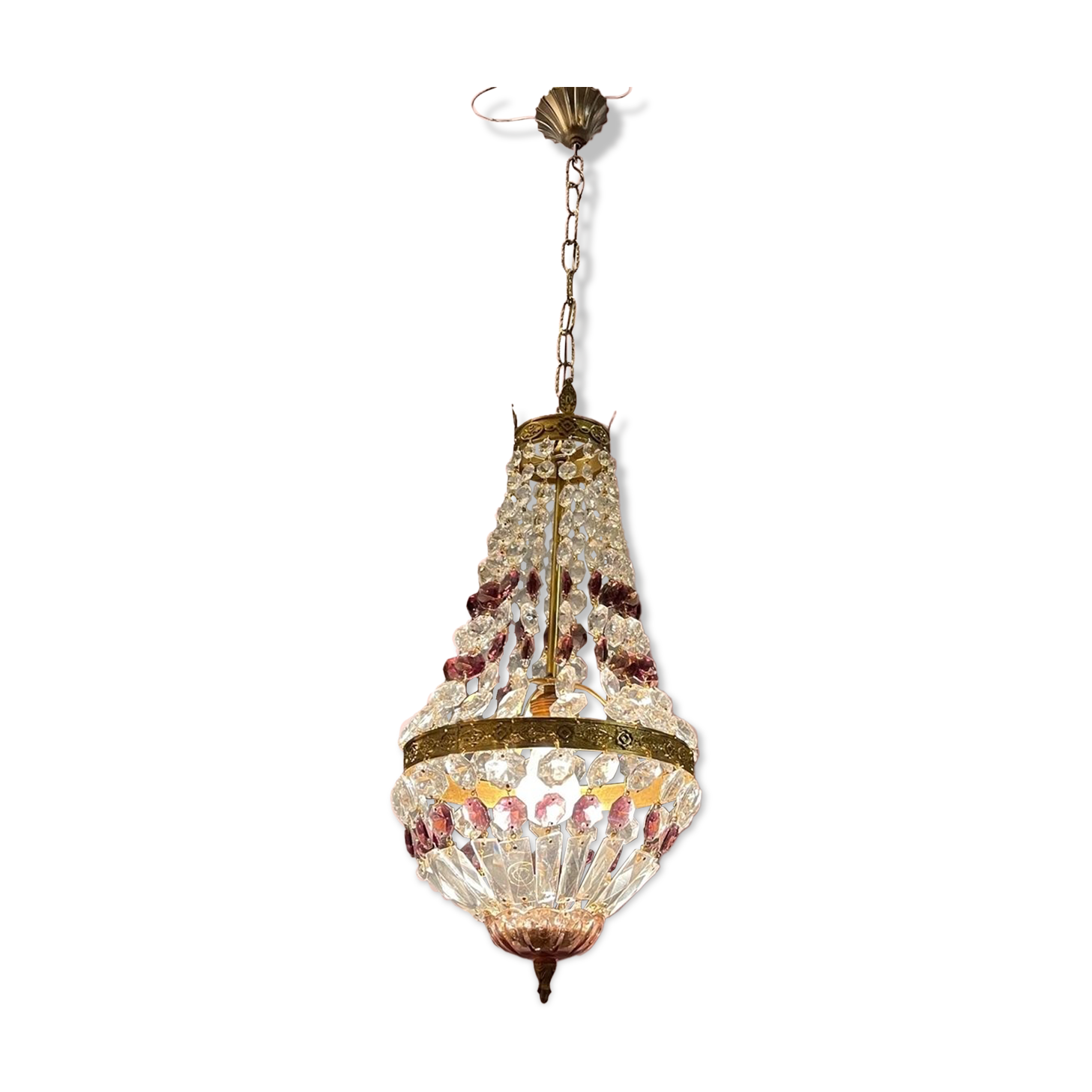 Italian Crystal Basket Chandelier
