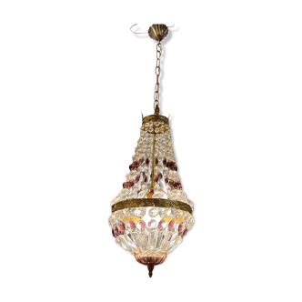 Italian Crystal Basket Chandelier