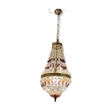 Italian Crystal Basket Chandelier
