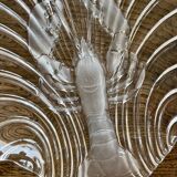 Vintage thick glass dish with lobster decorations