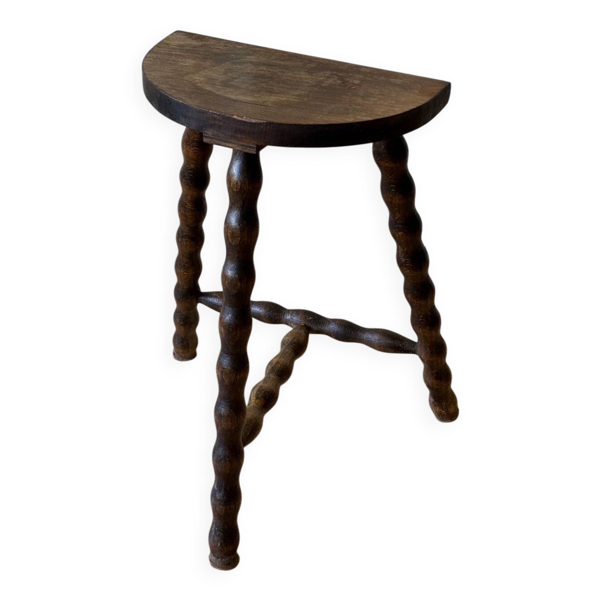 Turned wooden tripod stool 1950